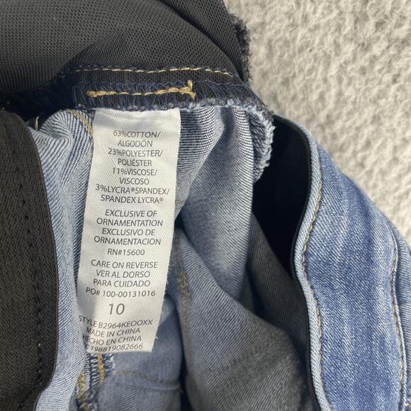 Democracy Jeans Womens 10 Blue Bootcut Frayed Hem Stretch Denim Ab Technology - Picture 12 of 14